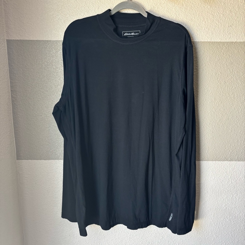 Eddie Bauer Men’s TXL XL Tall FreeDry Black Turtleneck Long Sleeve Base Shirt